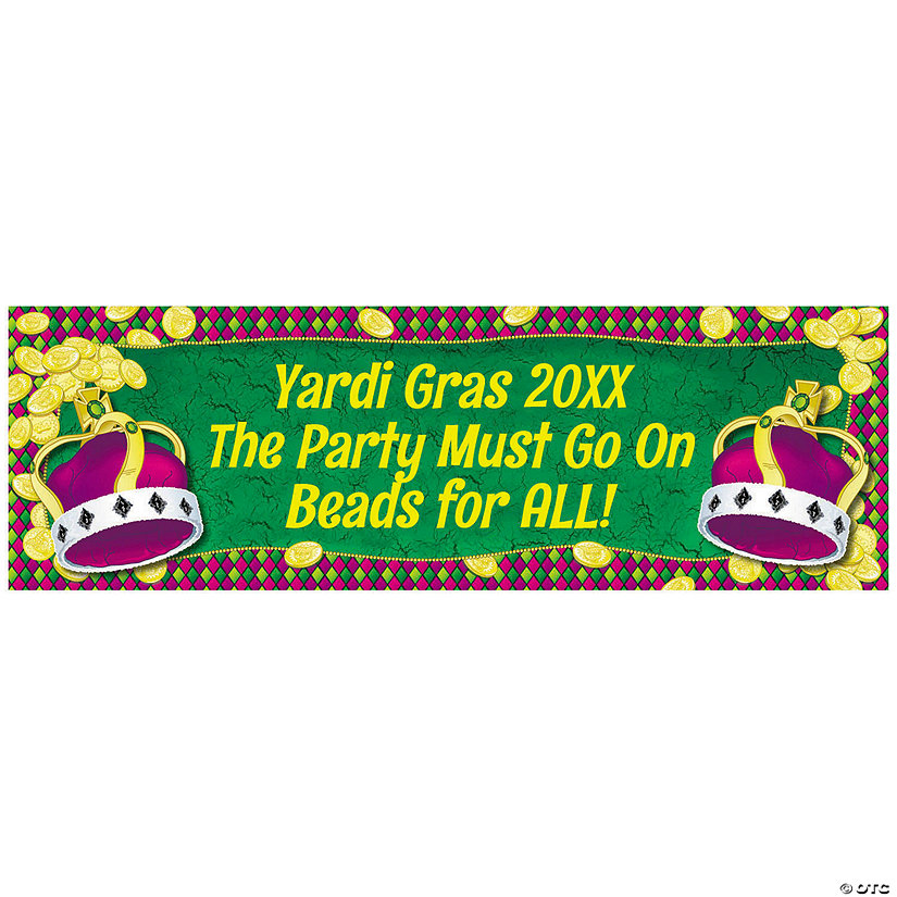 Coins & Crown Mardi Gras Custom Banner - Medium Image Thumbnail