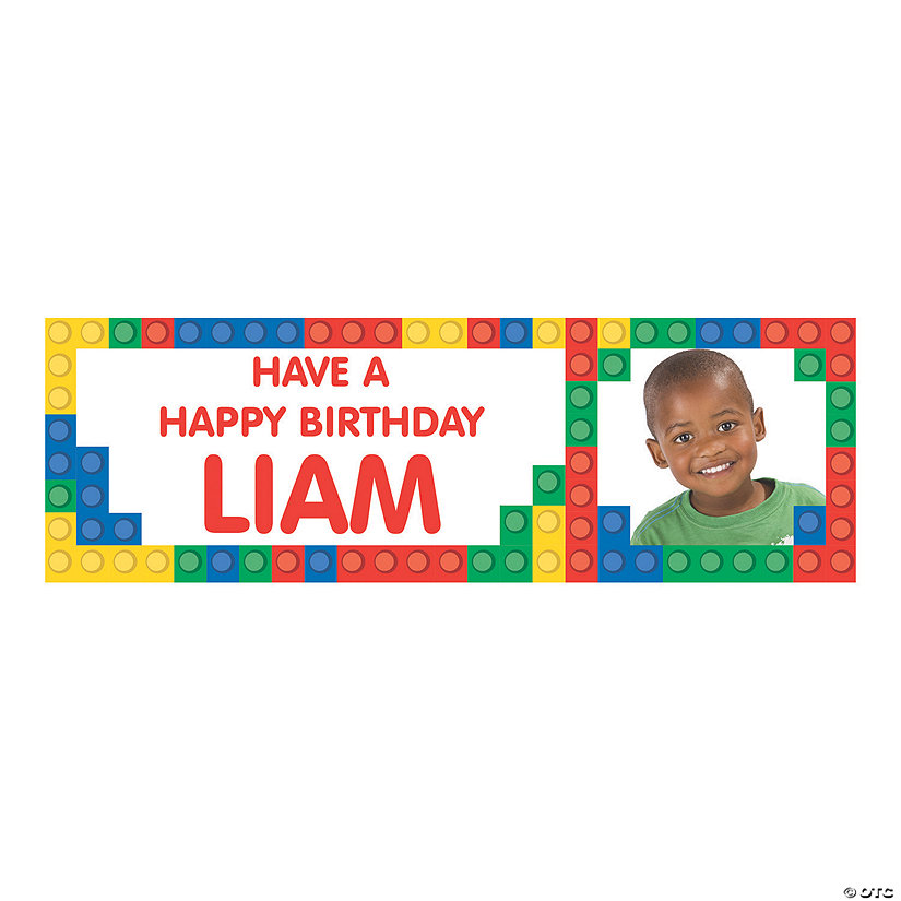 Color Brick Party Photo Custom Banner - Small Image