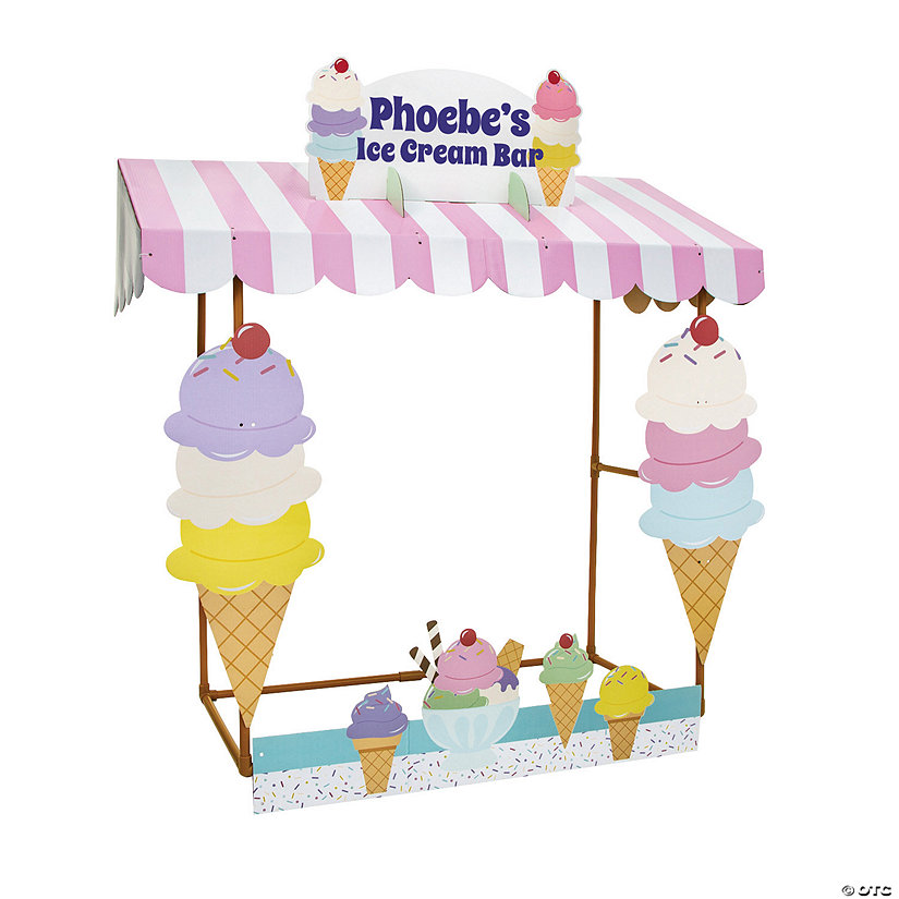 Colorful Personalized Ice Cream Tabletop Hut with Frame - 7 Pc. Image