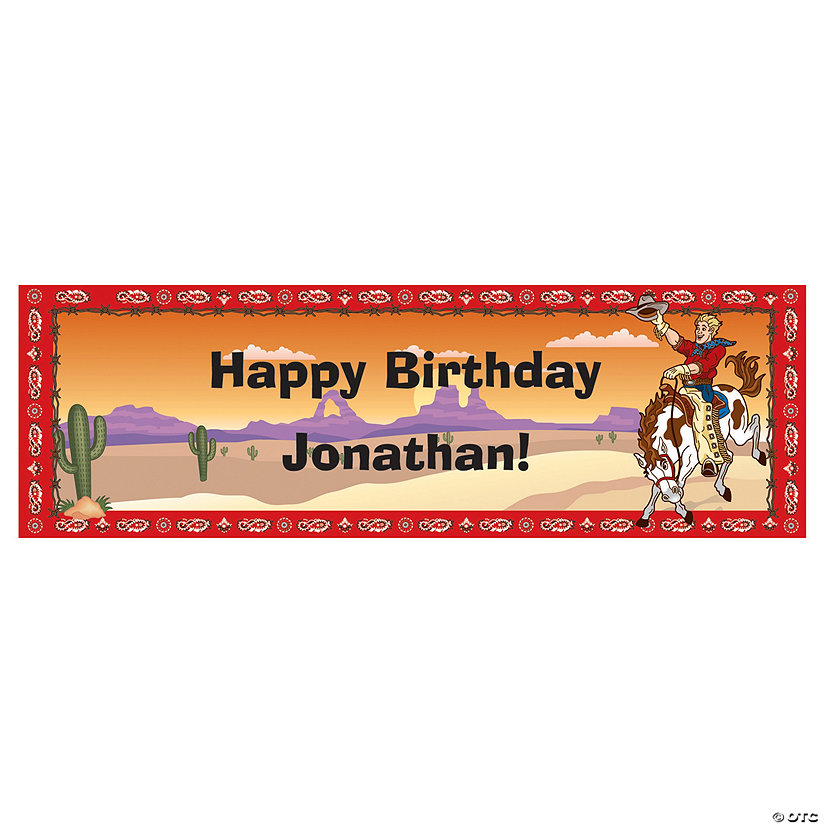 Cowboy Birthday Custom Banner - Medium Image Thumbnail