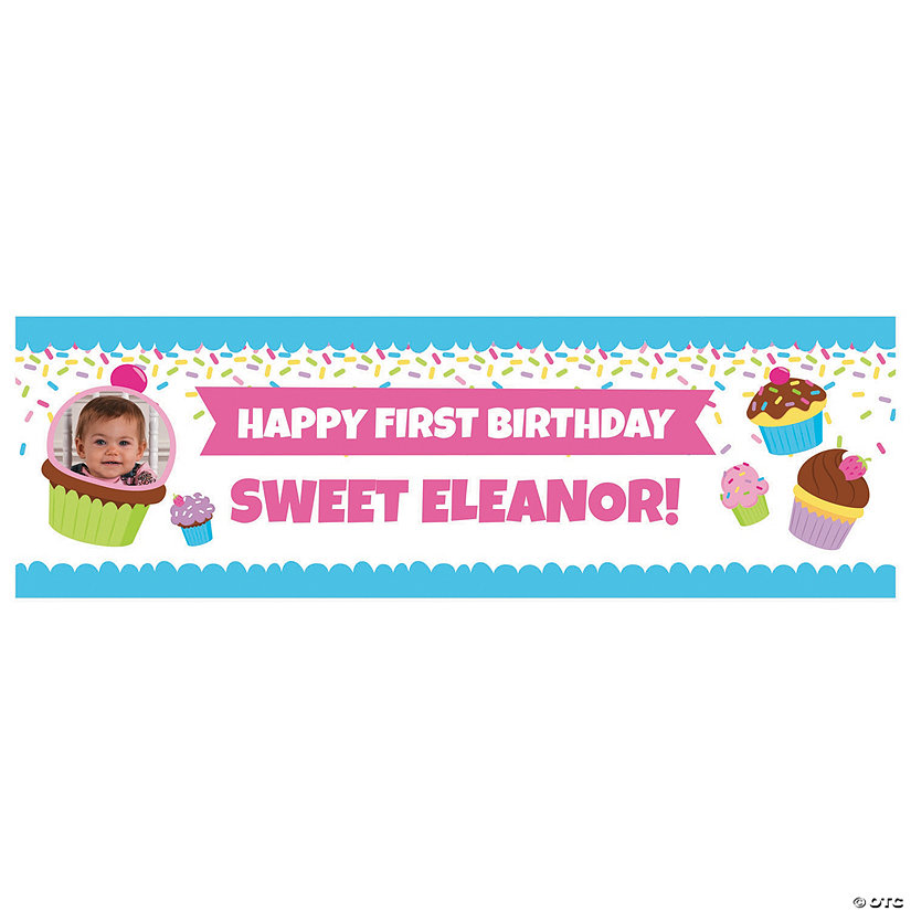 Cupcake Sprinkles Party Photo Custom Banner - Medium Image Thumbnail
