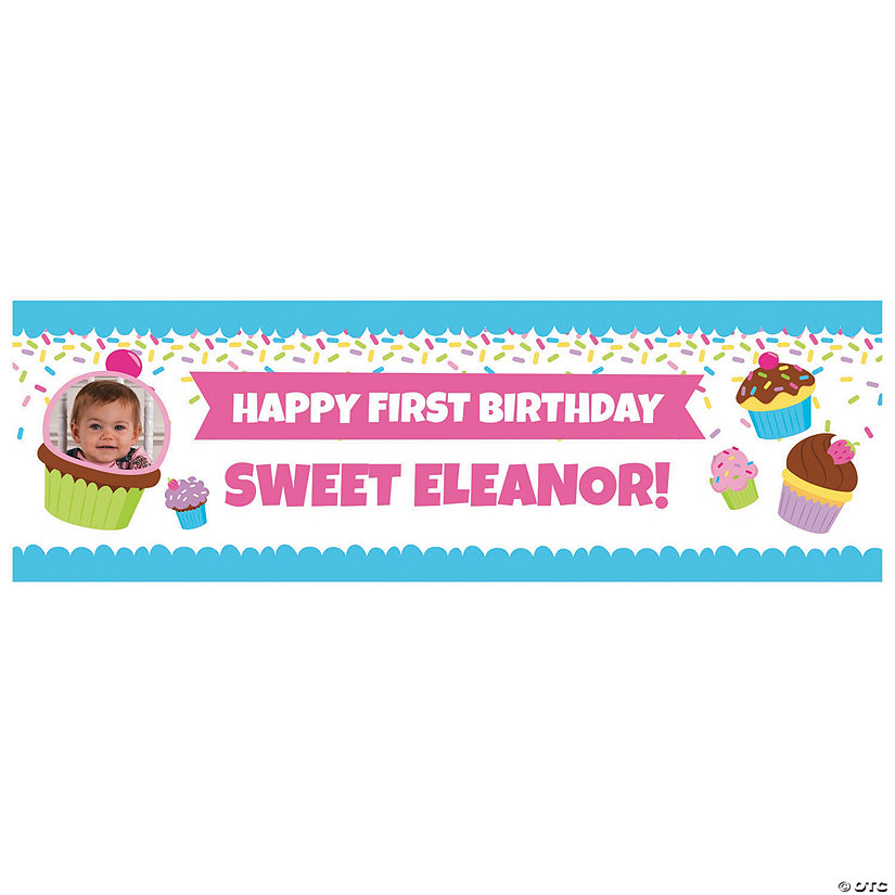 Cupcake Sprinkles Party Photo Custom Banner - Small Image