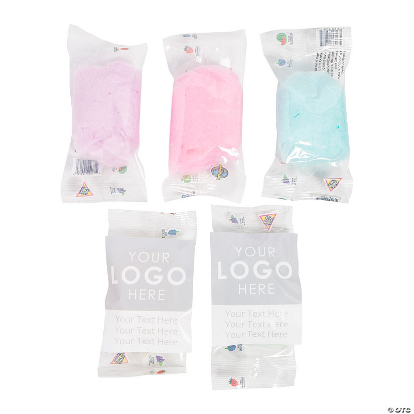 Custom Full-Color Logo & Text Cotton Candy Packs - 24 Pc. Image Thumbnail