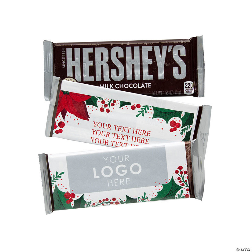 Custom Full-Color Logo & Text Holiday Candy Bar Sticker Labels Image