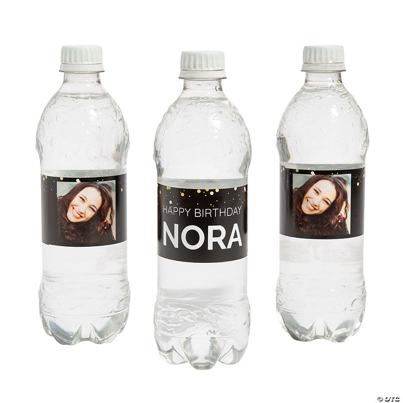 Custom Photo Birthday Water Bottle Labels - 50 Pc. Image Thumbnail