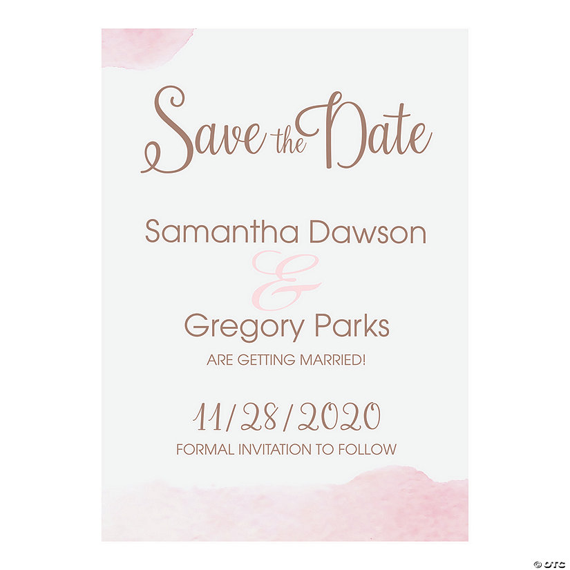 Custom Photo Copper Blush Ombre Save the Date Cards | Oriental Trading