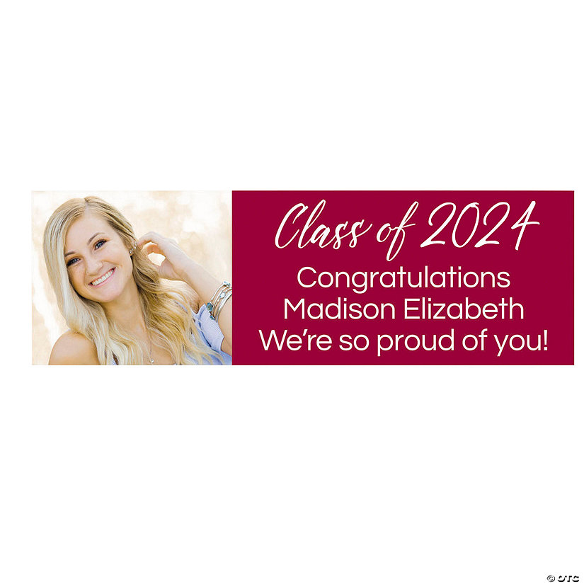 Custom Photo Graduation Class of 2024 Banner - Large Image