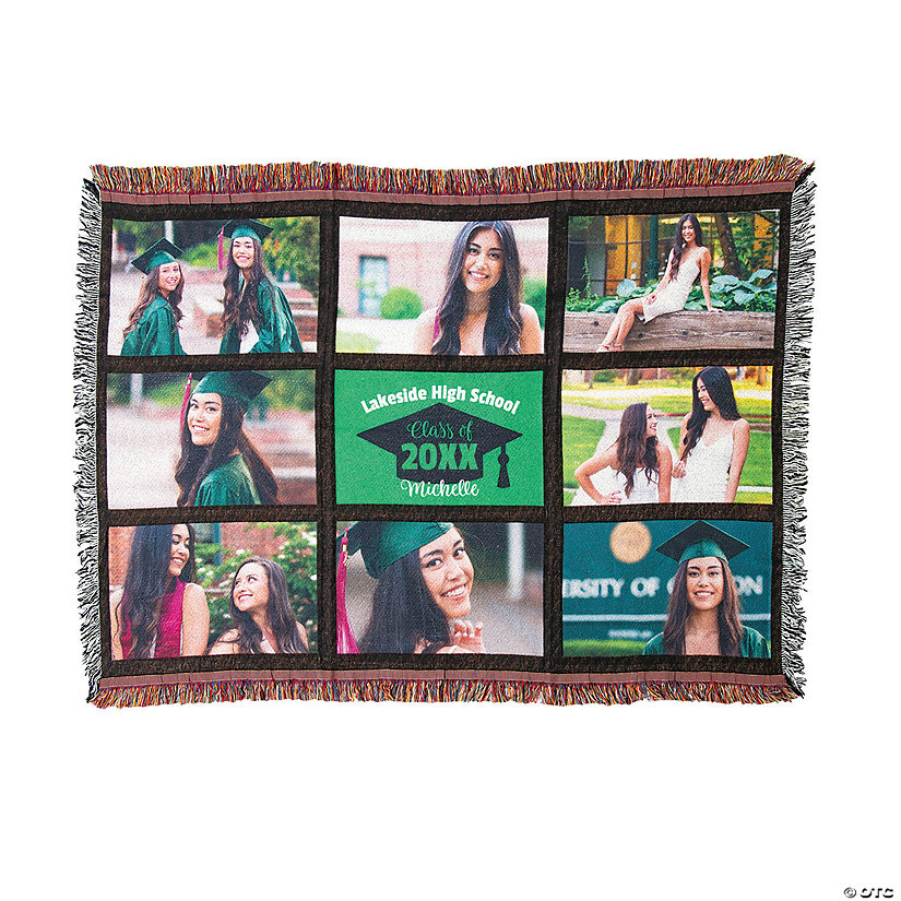 Custom Photo Graduation Collage Blanket Oriental Trading