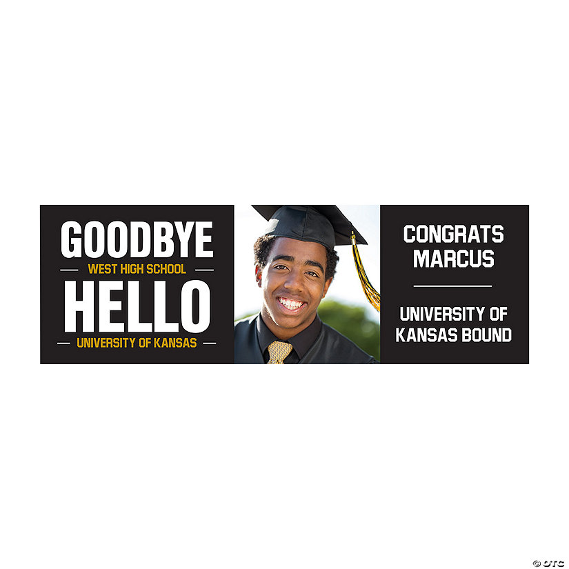 Custom Photo Graduation Goodbye Hello Banner - Medium Image Thumbnail
