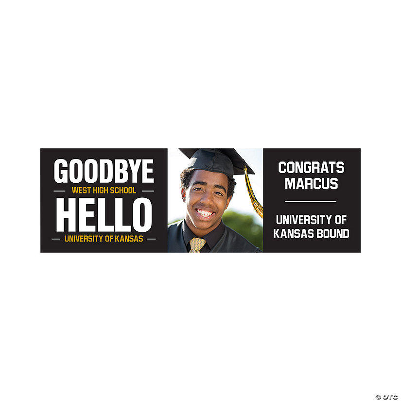 Custom Photo Graduation Goodbye Hello Banner - Small Image