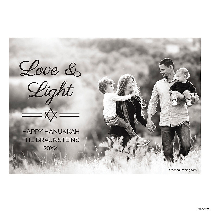 Custom Photo Love & Light Hanukkah Cards Image