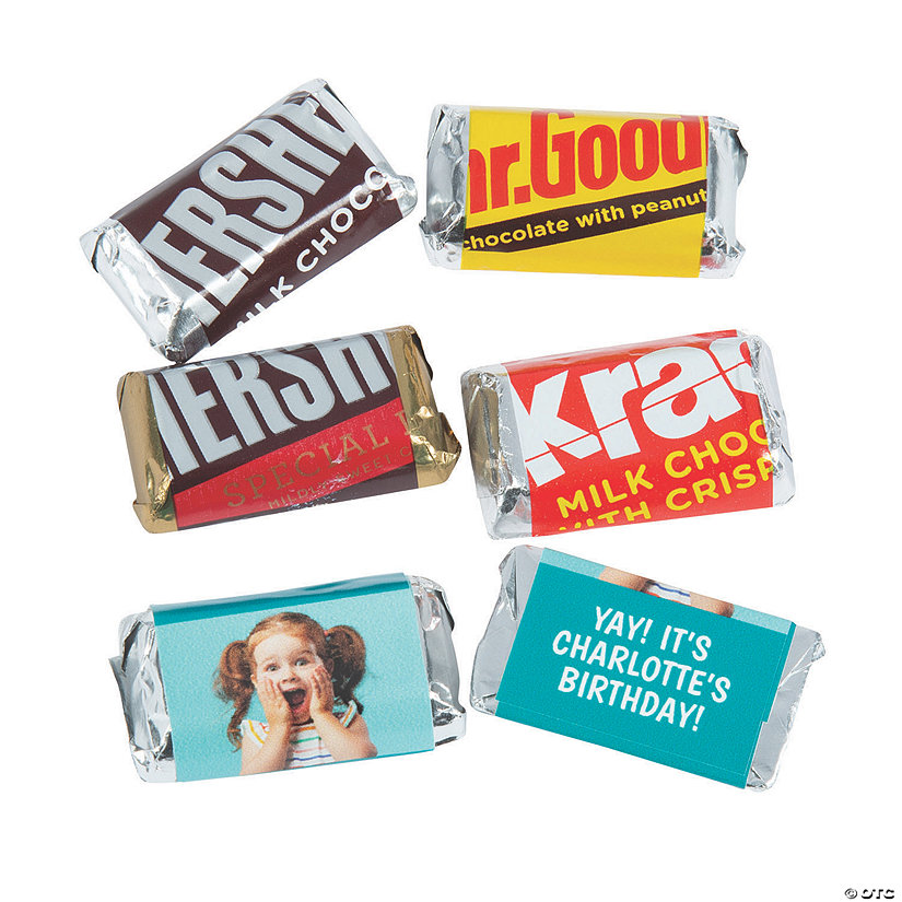Custom Photo Mini Candy Bar Sticker Labels - 30 Pc. Image Thumbnail