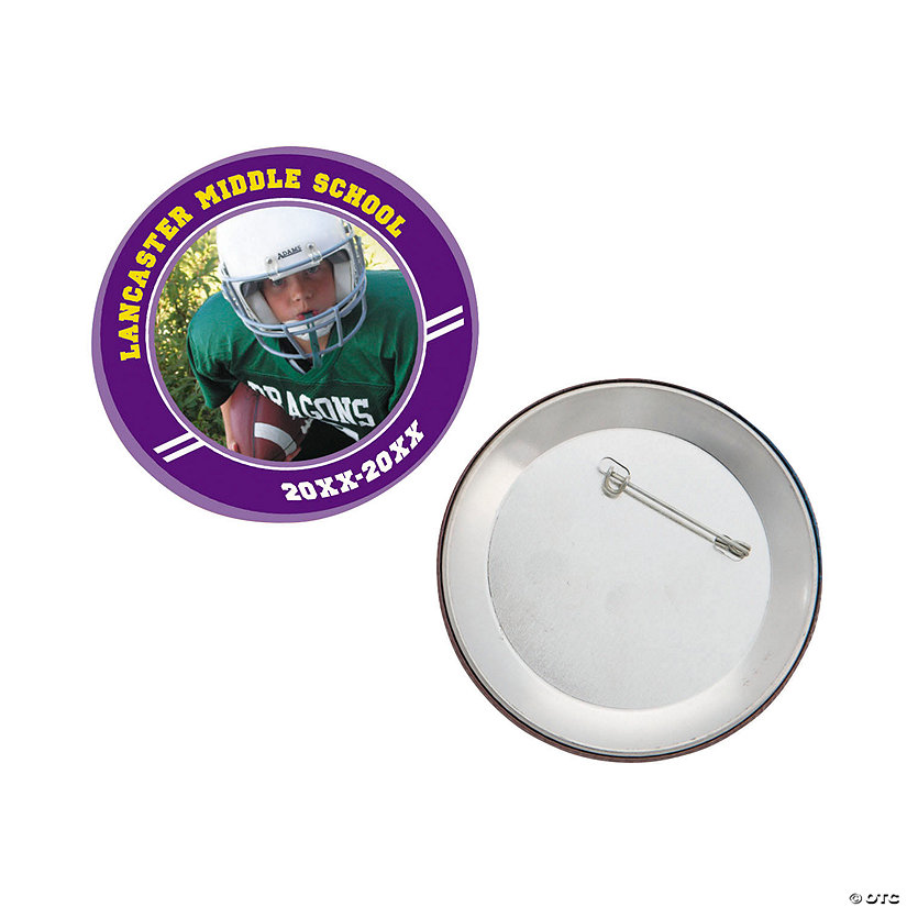 Custom Photo Team Spirit Buttons - 12 Pc. | Oriental Trading