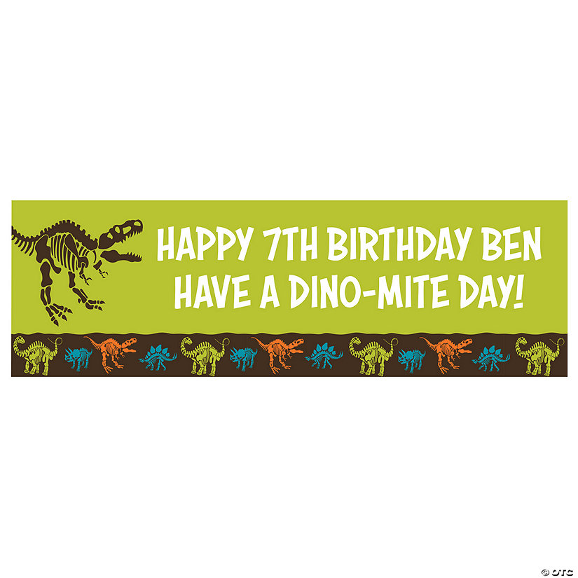 Dino-Mite Party Custom Banner - Medium Image