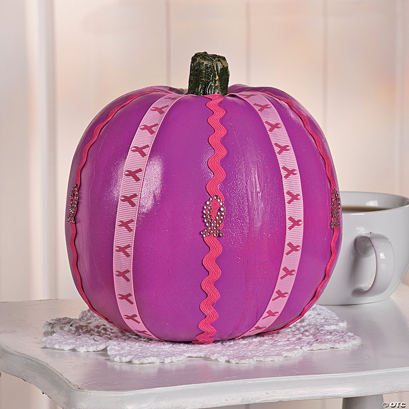 diy-pink-ribbon-pumpkin