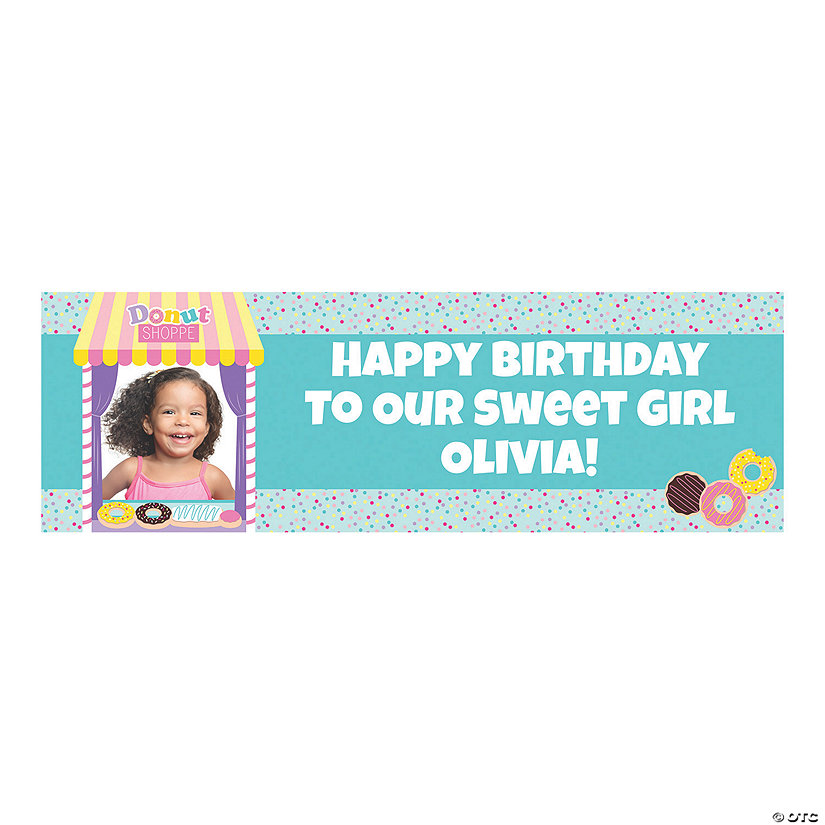 Donut Sprinkles Party Photo Custom Banner - Small Image Thumbnail