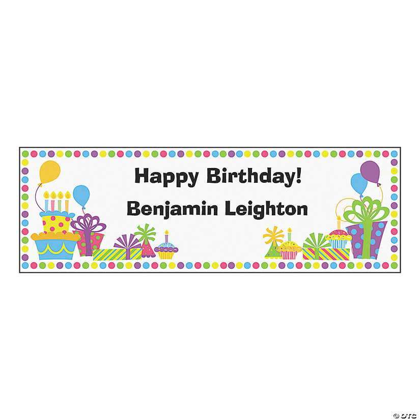 Dots & Presents Birthday Custom Banner - Small Image Thumbnail