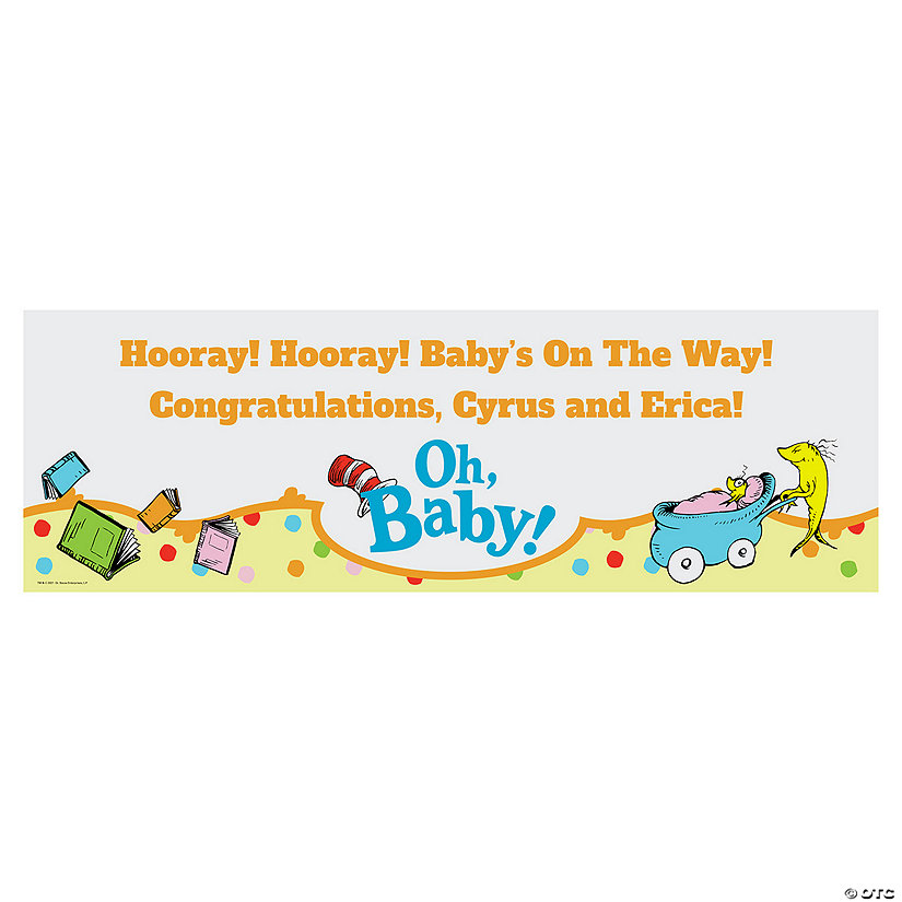 Dr. Seuss&#8482; Baby Shower Custom Banner - Large Image Thumbnail
