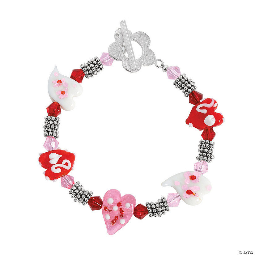 Funky Heart Lampwork Bead Bracelet Idea Image