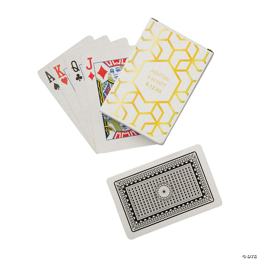 Geometric Design Playing Cards with Personalized Box - 12 Pc. Image Thumbnail