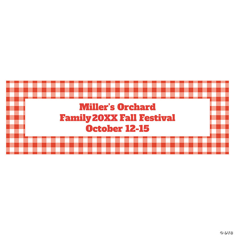 Gingham Plaid Custom Banner - Large Image