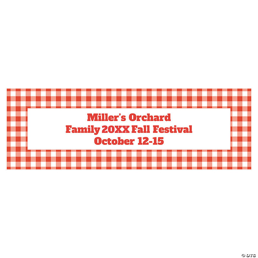 Gingham Plaid Custom Banner - Small Image