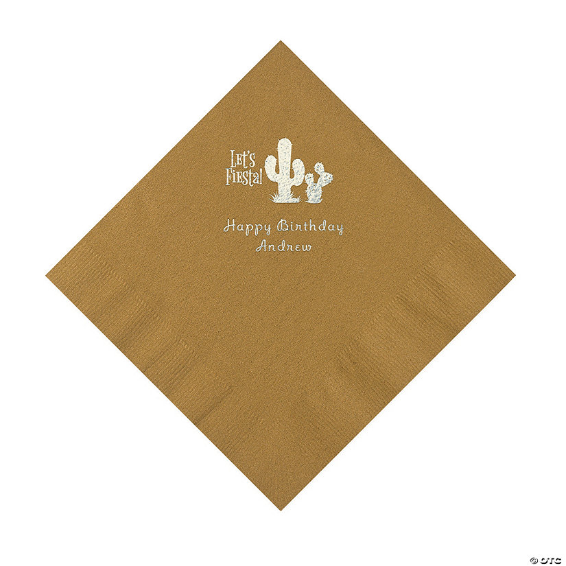 Gold Fiesta Personalized Napkins with Silver Foil - Luncheon Image Thumbnail