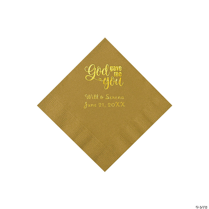 Gold God Gave Me You Personalized Napkins with Gold Foil - Beverage Image Thumbnail