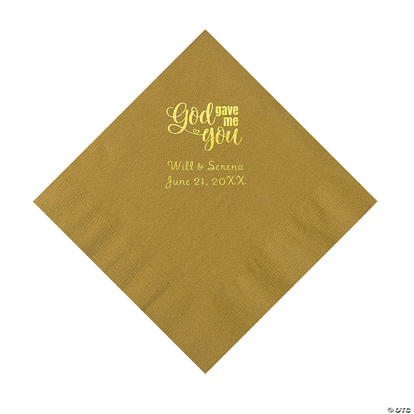 Gold God Gave Me You Personalized Napkins with Gold Foil - Luncheon Image Thumbnail