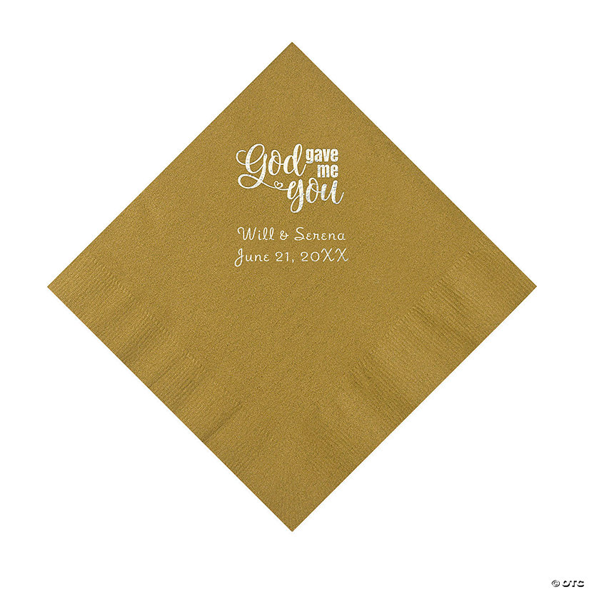 Gold God Gave Me You Personalized Napkins with Silver Foil - Luncheon Image Thumbnail