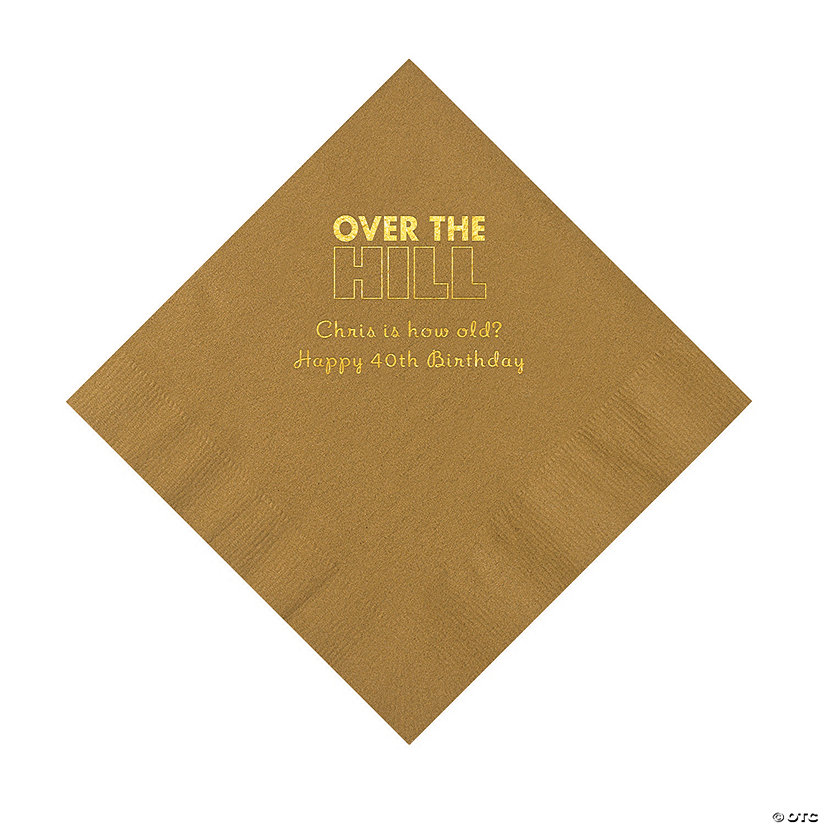 Gold Over the Hill Personalized Napkins with Gold Foil &#8211; 50 Pc. Luncheon Image Thumbnail