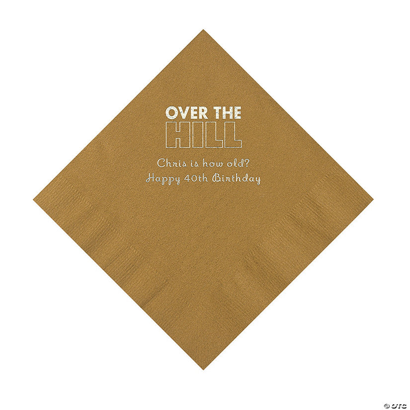Gold Over the Hill Personalized Napkins with Silver Foil &#8211; 50 Pc. Luncheon Image Thumbnail