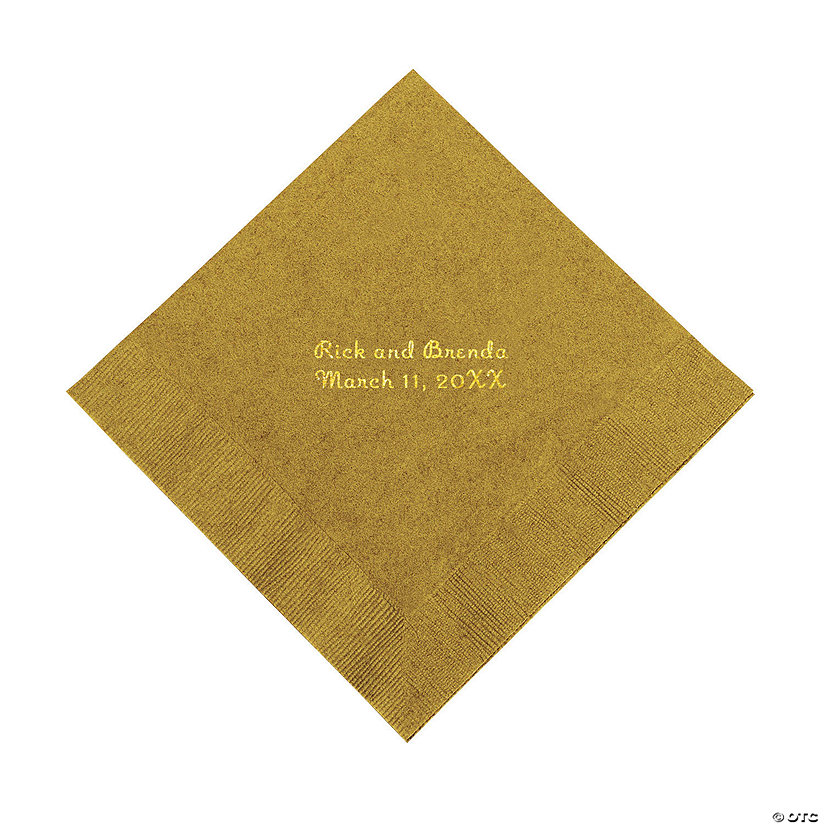 Gold Personalized Napkins with Gold Foil Luncheon Oriental Trading