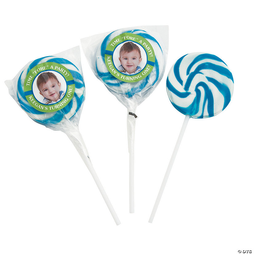 HoleinOne Custom Photo Swirl Lollipops Oriental Trading