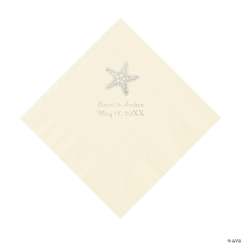 Ivory Starfish Personalized Luncheon Napkins - 50 Pc. Image Thumbnail
