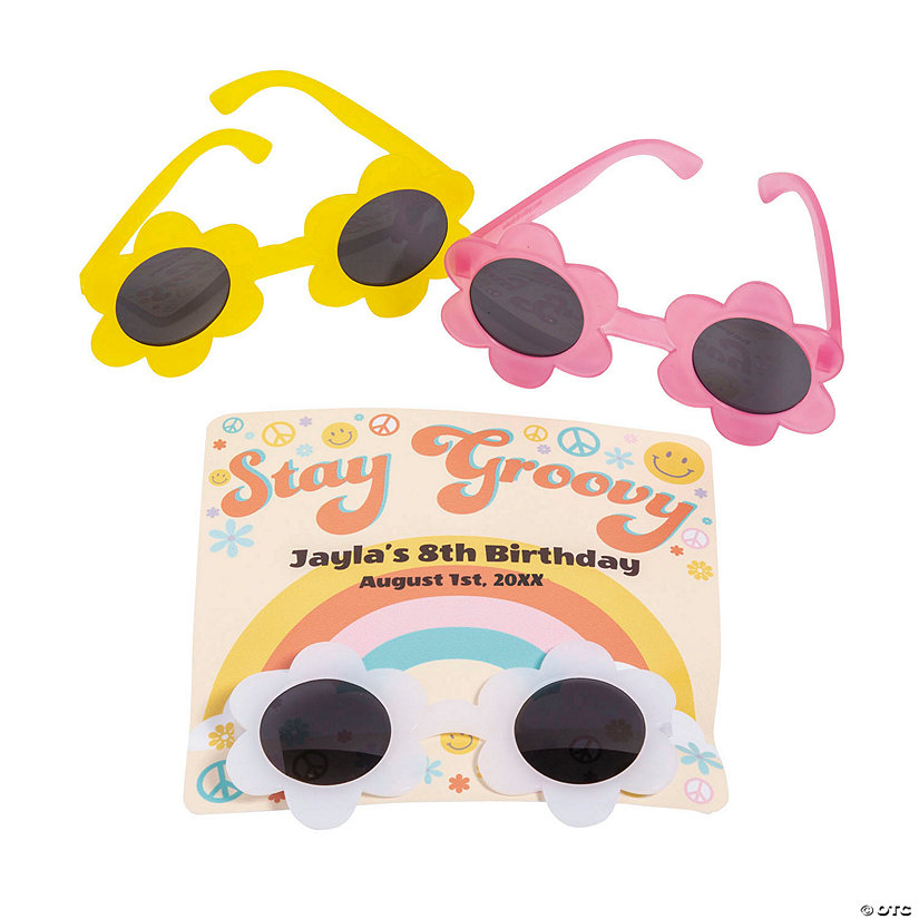 Kids Personalized Grooy Flower Card with Sunglasses for 12 Image Thumbnail