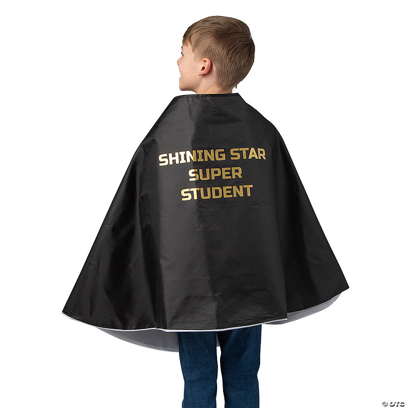 Kids Personalized Open Text Black Superhero Cape Image