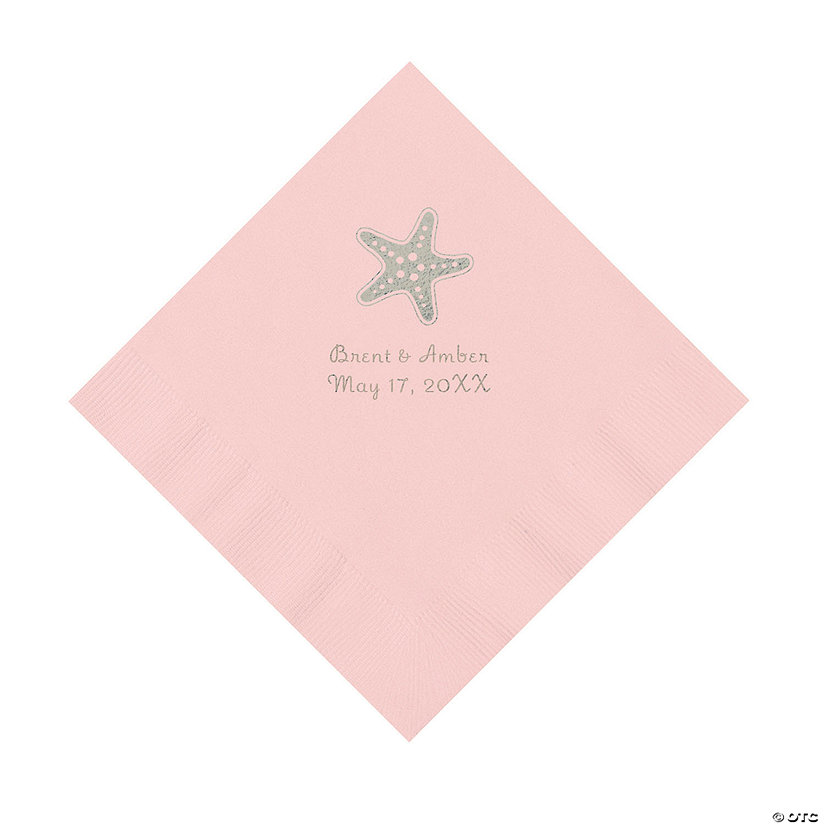 Light Pink Starfish Personalized Luncheon Napkins - 50 Pc. Image Thumbnail