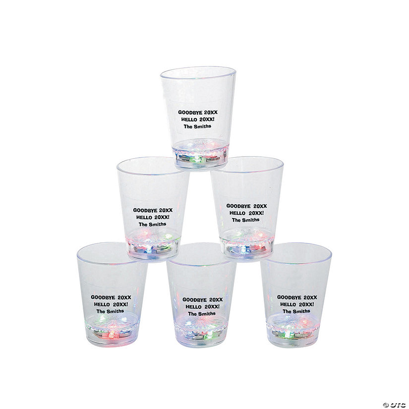 LightUp Personalized Plastic Shot Glasses 12 Ct. Oriental Trading