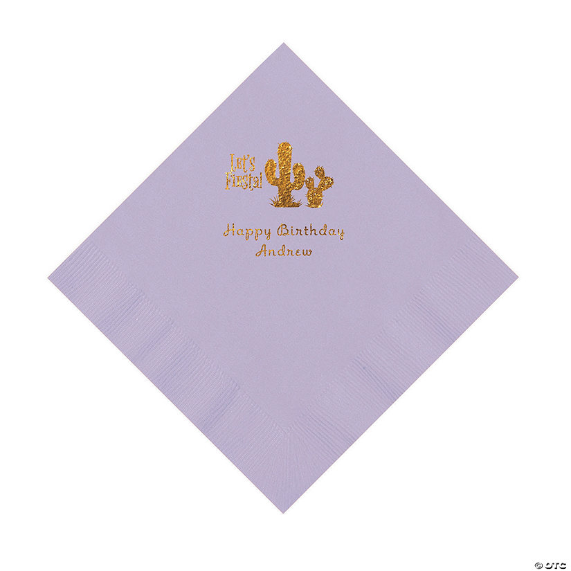 Lilac Fiesta Personalized Napkins with Gold Foil - Luncheon Image Thumbnail