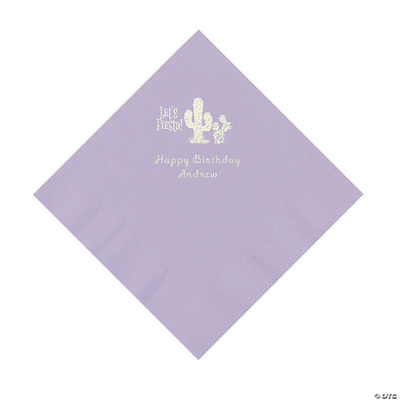 Lilac Fiesta Personalized Napkins with Silver Foil - Luncheon Image Thumbnail