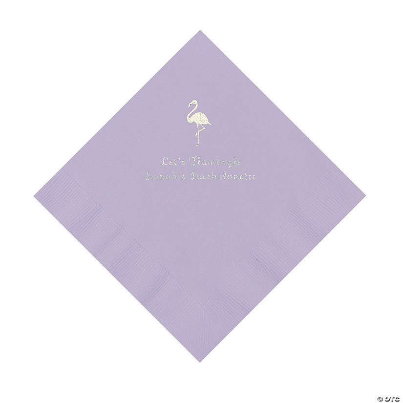 Lilac Flamingo Personalized Napkins with Silver Foil - 50 Pc. Luncheon Image Thumbnail
