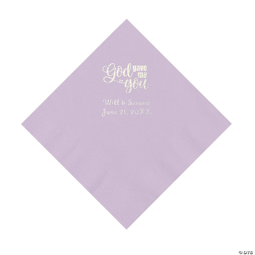 Lilac God Gave Me You Personalized Napkins with Silver Foil - Luncheon Image Thumbnail