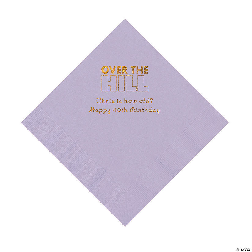 Lilac Over the Hill Personalized Napkins with Gold Foil - 50 Pc. Luncheon Image