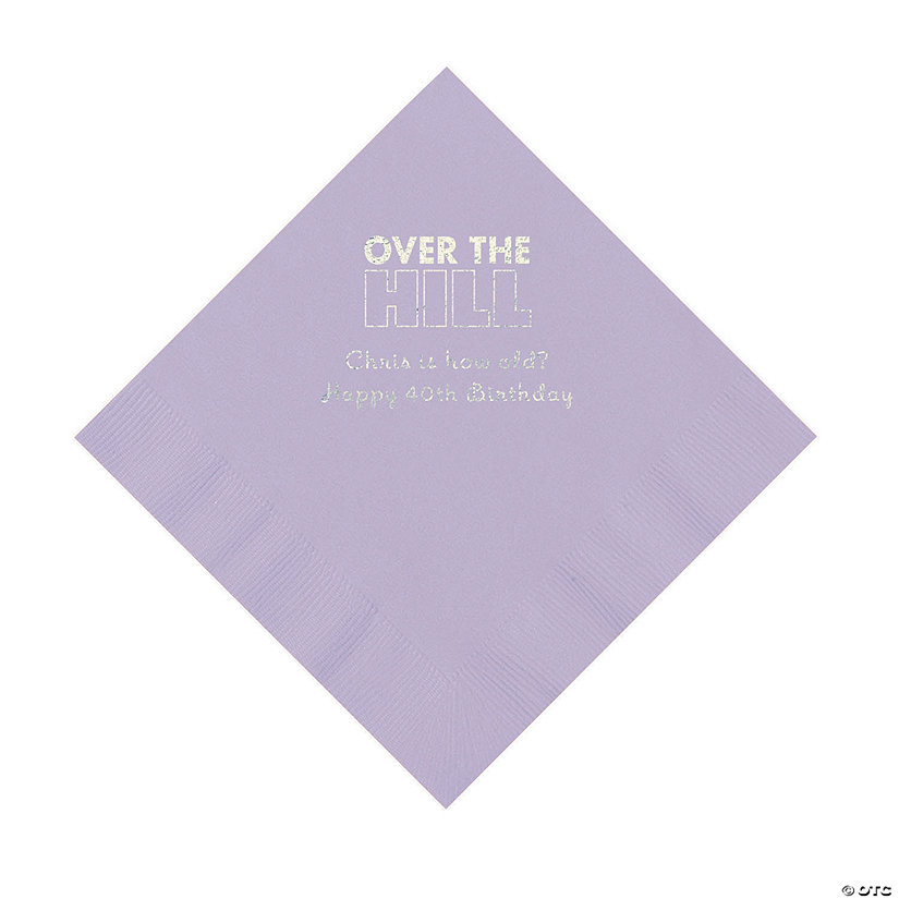 Lilac Over the Hill Personalized Napkins with Silver Foil - 50 Pc. Luncheon Image