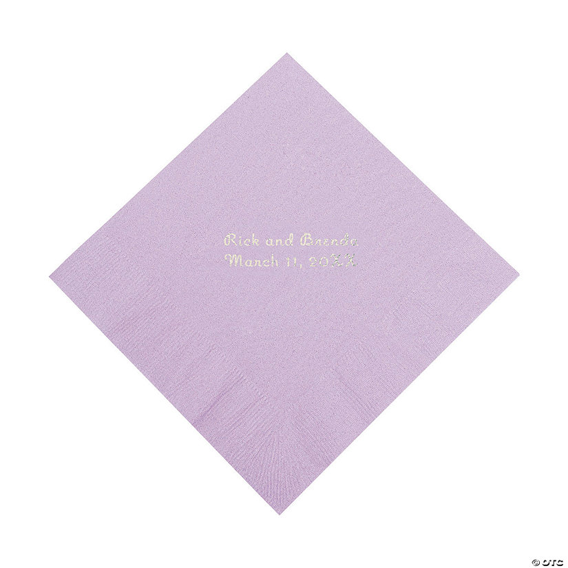 Lilac Personalized Napkins with Silver Foil - Luncheon Image Thumbnail