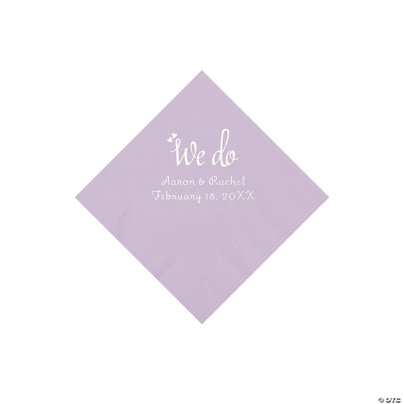 Lilac We Do Personalized Napkins with Silver Foil - Beverage Image Thumbnail