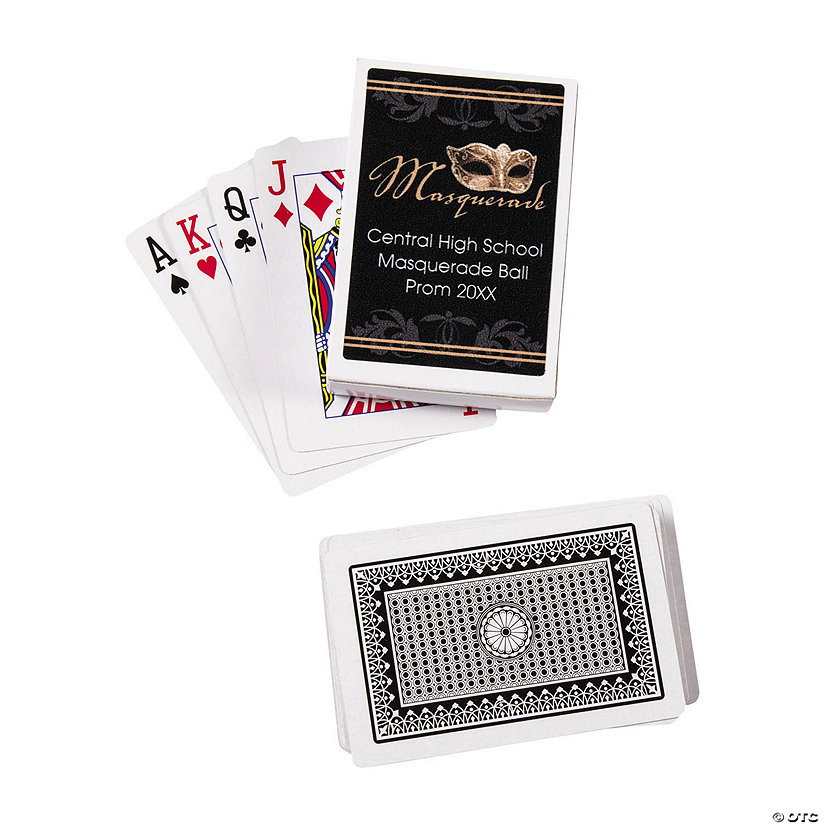 Masquerade Ball Playing Cards with Personalized Box - 12 Pc. Image