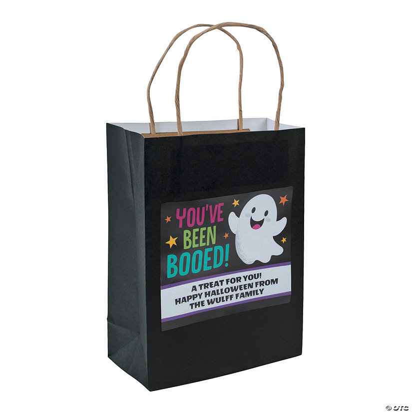 Medium Personalized You&#8217;ve Been Booed Kraft Paper Gift Bags - 12 Pc. Image Thumbnail