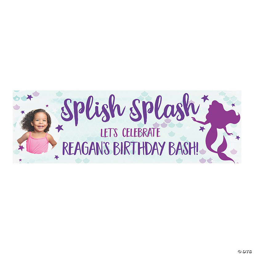 Mermaid Sparkle Party Photo Custom Banner - Medium Image
